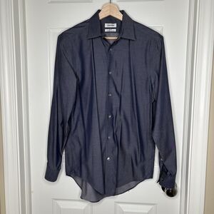 Calvin Klein Slim-Fit Gunmetal Gray Dress Shirt 15 32/33